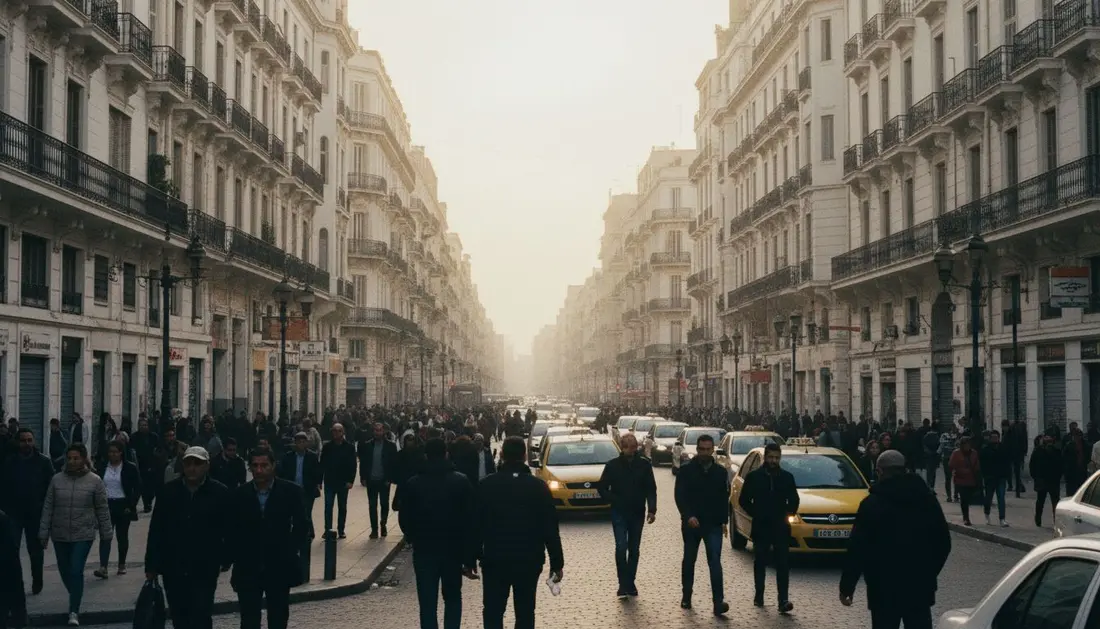 La rue Didouche-Mourad à Alger le matin