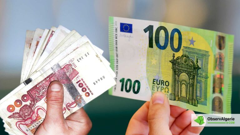 Taux de change entre l’euro et le dinar algérien sur le marché noir