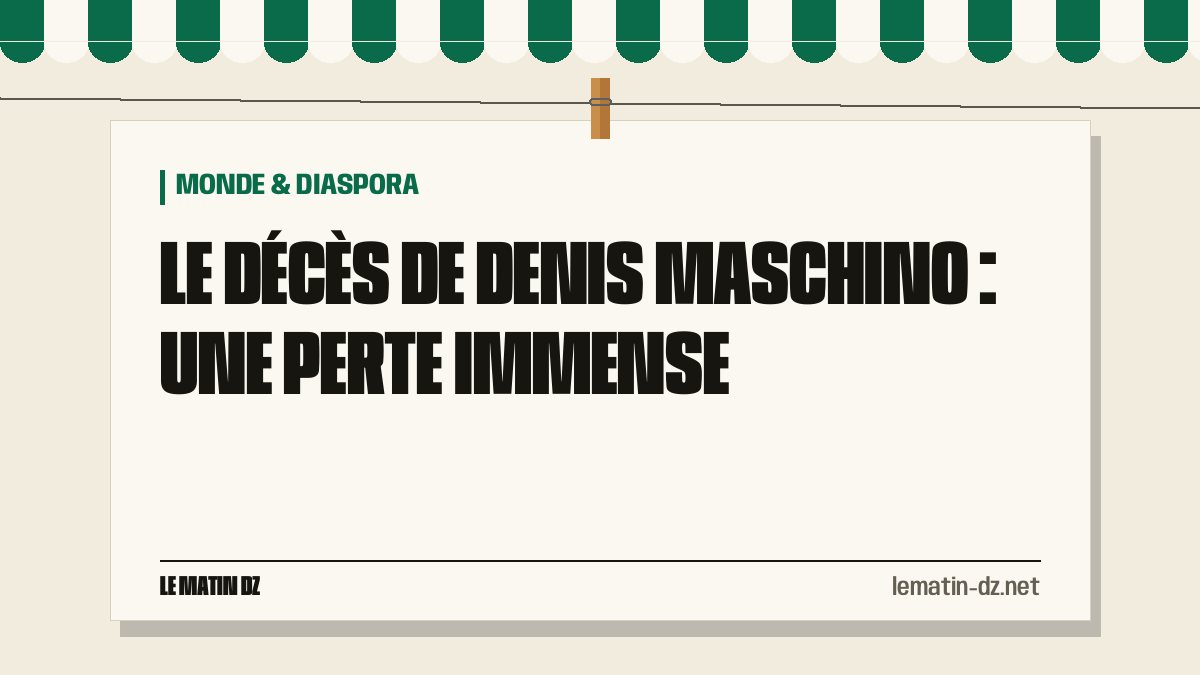 Le décès de Denis Maschino : une perte immense